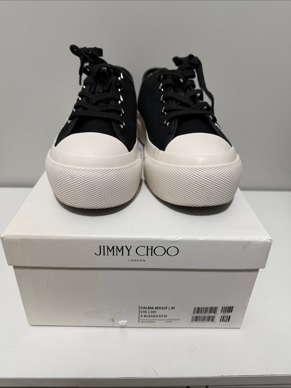 Jimmy Choo Black and White Low-Top Sneakers